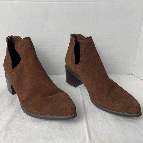 Blondo Shoes - Blondo Waterproof Brown Suede Cutout Ankle Bootie